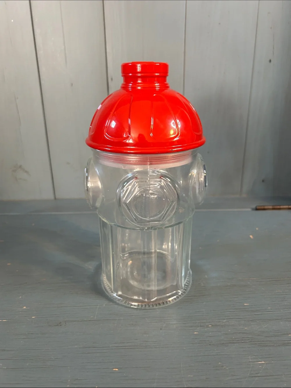 Target Playgroup Red Fire Hydrant Glass Canister with Red Lid